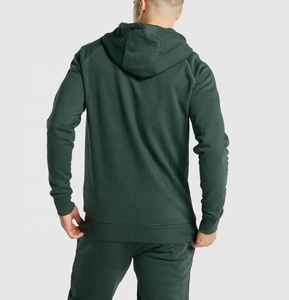 Vente en gros, 1100% coton, uni, unisexe, zip complet, sweat à capuche, logo personnalisé, oversize, pull vierge - Product Image 2