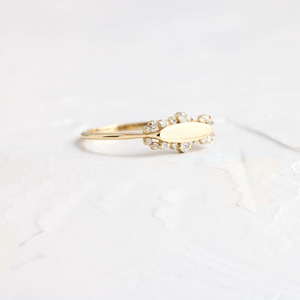 Nuovo Arrivo <span class=keywords><strong>Anello</strong></span> Sigillo Incisionabile in Argento 925 Placcato Oro 14K con Lettera Nome e Diamanti Pavé in <span class=keywords><strong>Filigrana</strong></span>, Regalo Souvenir - Product Image 3