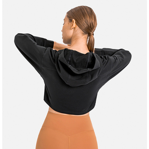 Sudadera Deportiva de Felpa para Mujer de Alta Calidad, con Logotipo Personalizado, Top Corto con Capucha y Manga Larga, Transpirable y a la Moda para Invierno - Product Image 4