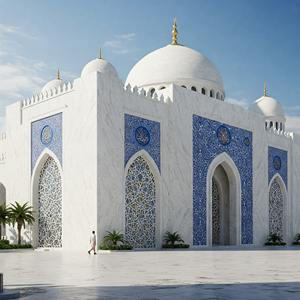 Intérieur de mosquée en marbre blanc, art islamique exquis sculpté à la main, design moderne, taille personnalisable, HAYAT INDUSTRIES - Product Image 3