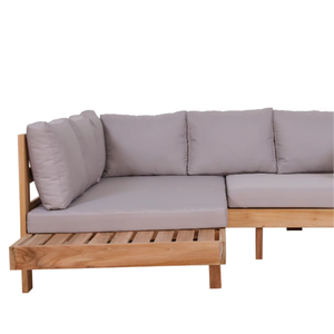 Sofá Seccional de estilo lujoso Sofá modular de teca sólida para espacios de vida lujosos y versátiles Muebles de jardín - Product Image 4