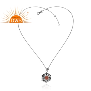 Último diseño, collar con colgante de piedras preciosas de cuarzo fresa Natural de Plata de Ley 925, joyería personalizada para mujer, regalo para ella - Product Image 1