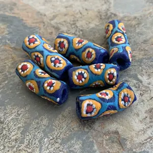 Cuentas de vidrio estilo Millefiori de 25x10mm con orificio de 3mm para fabricación de joyas y cristal de Murano - Product Image 4