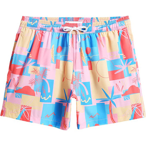 Service OEM – Nouveaux shorts de bain décontractés pour hommes, haute qualité, séchage rapide, écologiques, imperméables, respirants, avec logo personnalisé par sublimation - Product Image 1