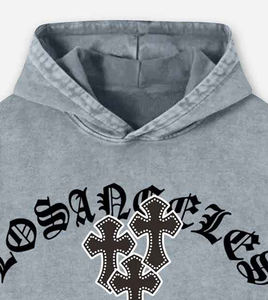 Sudadera con capucha personalizada con lavado ácido para hombre, informal, de manga larga y hombro caído, tela de algodón 100% y capucha con bolsillos laterales para hombre - Product Image 3