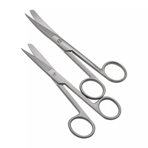 Tijeras quirúrgicas de acero inoxidable, puntas afiladas, curvadas y rectas, para cabeza redonda - Product Image 1