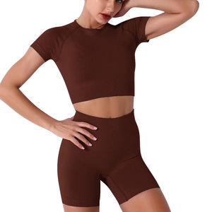 Top Design Ladies Gym Active Wear Moda Color sólido Imprimir Fitness Mujeres Yoga Sets Cintura alta Yoga Sport Sets Uso en el entrenamiento - Product Image 5