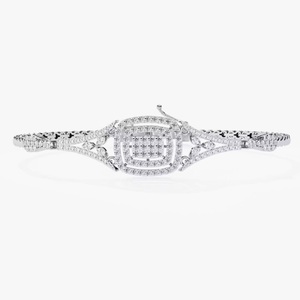 Bracelet de tennis en or blanc 14 carats avec moissanite en diamant cultivé en laboratoire pour femme à un prix abordable - Product Image 1