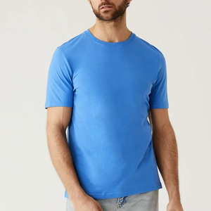 T-shirt en coton uni minimaliste pour homme, t-shirt basique, tissu lisse, OEM, étiquette privée - Product Image 3