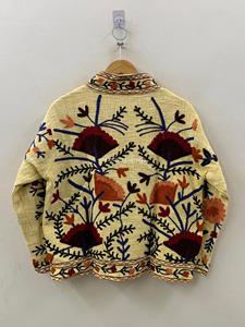 Veste en coton à col mandarin brodée à la main, style bohème, manches longues, pour femme adulte, vêtement d'extérieur pour le printemps - Product Image 3