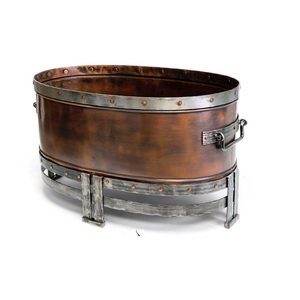 <b>Large</b> iron fire pit with strong metal base and hand finished antique texture for outdoor garden decor - Product Image 2