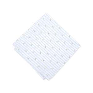 Fazzoletto da taschino da uomo in cotone a righe con motivo Tulipano, Bar III, bianco, taglia unica - Product Image 1