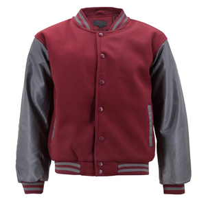 Chaqueta Universitaria de Alta Calidad al por Mayor para Hombre, Bordado Chenille, Mangas de Cuero, Chaqueta Universitaria Personalizada con Letras de Béisbol - Product Image 1