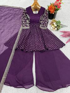 Tenues Anarkali Palazzo traditionnelles indiennes de qualité supérieure - Product Image 4