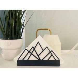 Porte-serviettes en métal noir de haute qualité accessoire de cuisine porte-serviettes cadeau de pendaison de crémaillère, boîte à mouchoirs pour Table à manger - Product Image 6