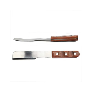 Cuchillos de pezuña de acero inoxidable Cuchillo de pezuña de hoja afilada recta con mango de madera Cuchillos de pezuña profesionales - Product Image 1