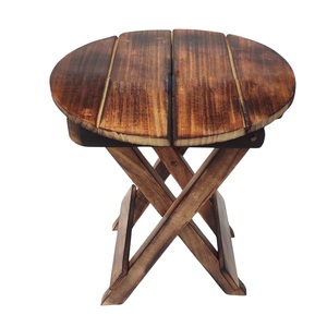 Table basse pliable en bois antique bout latéral plante à thé tabouret de salon meubles de jeu pour enfants - Product Image 4