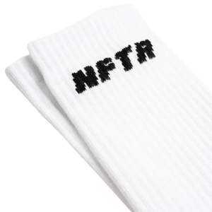 Men Crew Socks <b>White</b> 2 Pair Pack Cotton Blend Ribbed Sports Socks with Embroidered Logo Comfortable Fit - Product Image 3