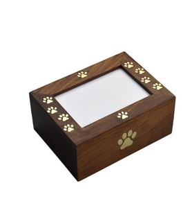 Caja de fotos de palisandro hecha a mano, urnas para mascotas para perros, cenizas, urnas de cremación, madera para cenizas humanas, tamaño de foto 6x4 ", apertura inferior - Product Image 1