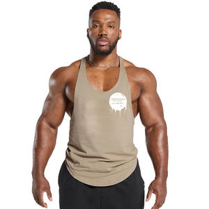 OME Service Débardeur Stringer de gymnastique de couleur unie pour hommes en coton Débardeur de fitness pour adultes - Product Image 1