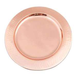Assiette de service en or rose de qualité supérieure, fabriquée à la main, pour l'utilisation du Ramadan, avec une forme décorative élégante - Product Image 1