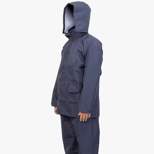 Combinaison de pluie imperméable coupe-vent à haute visibilité avec revêtement en PU et bandes réfléchissantes pour la sécurité au travail, le camping et les activités de plein air - Product Image 1