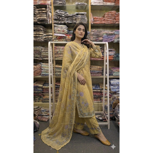 FUSION LONG LENGTH 3 PIECE COTTON SALWAR KAMEEZ PLUS SIZE SERIES-SL00252 - Product Image 5