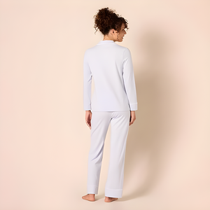 Vente en gros de pyjamas pour femmes personnalisés pyjamas Vêtements de nuit à manches longues Pijamas Femme Viscose Bambou Ensemble de pyjamas de couleur unie - Product Image 1