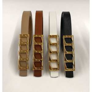 Cinturón Casual Básico para Mujer con Hebilla de Cadena Delgada Hecha de Aleación - Product Image 1