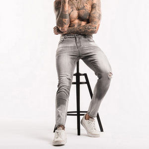 Haute qualité hommes à la mode Street Wear confortable jambe droite hommes Jeans élastique décontracté Denim Jeans pantalon - Product Image 4