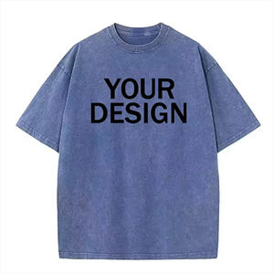 T-shirt DTG surdimensionné de haute qualité pour homme avec impression graphique solide sur le devant, conception lourde avec lavage à l'acide - Product Image 5