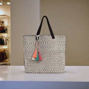 Bolso Tote de Lona Tejido a Mano con Borlas, Diseño Boho Ecológico, Cierre de Cremallera, Estilo Vintage para Mujer, Bolsos para Todas las Temporadas en 2026 - Product Image 1