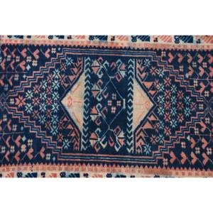 Tapis traditionnel en laine et viscose noir beige fait à la main 2.4x2.8 pieds Design patchwork turc pour salon couloir Latex soutenu - Product Image 5