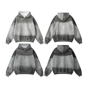 ชุดวอร์ม400gsm โอเวอร์ไซส์ผ้าเฟรนช์เทอร์รี่ทรงหลวมมีฮู้ดซีดจางและซักแบบเรียงซ้อนกันแนววินเทจชุดวอร์มสำหรับผู้ชาย - Product Image 6