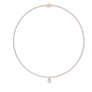 สร้อยคอเพชรทรงกลมแบบกำหนดเองดีไซน์หรูหราได้รับการรับรองจากห้องปฏิบัติการ IGI สีเหลือง/ขาว/โรสโกลด์ชุบเครื่องประดับสุดหรู - Product Image 4