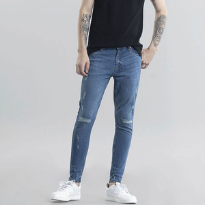 Pantalones Vaqueros Casuales de Mezclilla para Hombre, 100% Algodón, de Longitud Completa, Cómodos, con Elástico en la Parte Inferior, Logotipo Personalizado, Precio de Fábrica, Alta Calidad, Venta al Por Mayor - Product Image 4