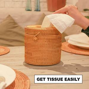 Bathroom Decoration Kitchen Accessories <b>Tissue</b> <b>Box</b> Holder Round Paper Roll <b>Cover</b> Boxes Customized logo Accept - Product Image 3