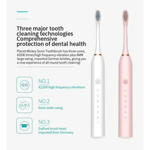 Cepillo de Dientes Eléctrico Sónico para Adultos, Resistente al Agua IPX7, Cabezal de Cepillo DuPont, Recargable por USB con Pantalla LED para Viajes - Product Image 6