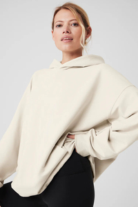 Sweat à capuche surdimensionné personnalisé pour femmes Pull en molleton de coton épais, chaud, manches longues, épaules tombantes, coupe ample, mode unie vierge - Product Image 4