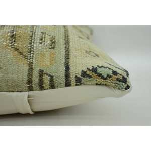 Almohada de retazos Kantha de lana Beige, diseño bohemio rústico de 16x16 pulgadas con patrón Floral bordado Vintage para el hogar o el sofá - Product Image 4