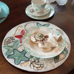 El mejor diseño temático, vajilla redondeada, mantel decorativo con cuentas de vidrio, Mantel Individual para fiestas y otras funciones - Product Image 2