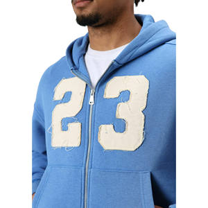 Sudadera con Capucha para Hombre, Personalizada por el Fabricante, 400 g/m², Gruesa, con Cierre, Bordado Desgastado, Mezcla de Algodón, para la Temporada de Invierno - Product Image 4