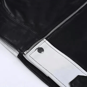 Men's Biker Style White & Black Genuine Leather Racing Motorbike Jacket CE Armours Protected Dual Tone Motorcycle Jacket For Men - Product Image 6