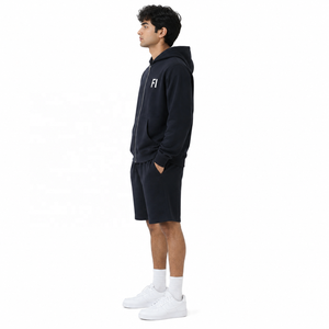 Sweat-shirts épais en coton pour hommes, sweats à capuche zippés à épaules tombantes et ensemble de survêtement court unisexe pour le sport, le fitness et le jogging B2B USA - Product Image 4
