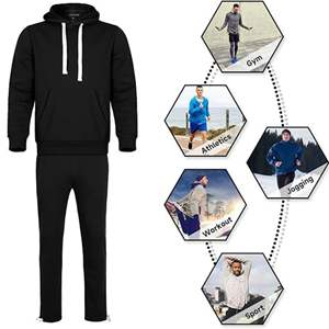 Conjunto Deportivo Informal de Invierno para Hombre, 2 Piezas, Manga Larga, 100% Algodón, Sudadera con Capucha de Felpa, Ropa Exterior Transpirable - Product Image 6