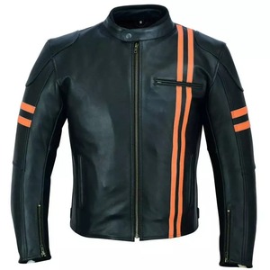 Veste en cuir coupe-vent de logo personnalisé de haute qualité pour hommes col montant vêtements de mode de style rue haute - Product Image 5