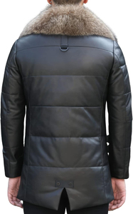 Chaqueta de piel para hombre con diseño de logotipo personalizado 2024, ropa de invierno cómoda de alta calidad, precio razonable al por mayor OEM - Product Image 2