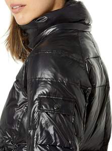 Femmes XL haute qualité doudoune brillant chaud capuche amovible toile tissu léger hiver grande taille personnalisé haute rue - Product Image 5