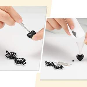 Collar de medallón de corazón eterno de urna de joyería de cremación conmemorativa de Color negro completo con Mini urna para cenizas amadas un tamaño personalizado - Product Image 6