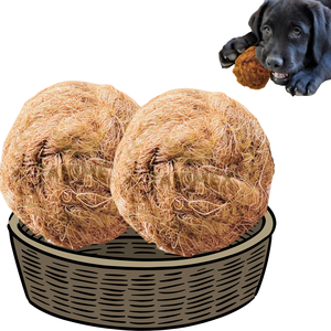 Juguete de bola de cáscara de coco para mascotas, juguete masticable sostenible con bola de coco para entrenamiento de perros - Product Image 1